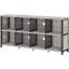 Bibliothèque moderne industrielle 4-8 cubes, grande tablette horizontale en bois rustique et en métal, organisateur de rangement autoportant pour bureau, chambre à coucher, salon, gris clair