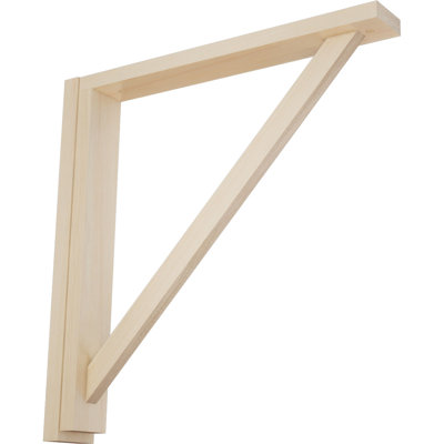 2 1/2"W x 17 3/4"D x 17 1/4"H Traditional Shelf Bracket, Rubberwood (2-Pack)