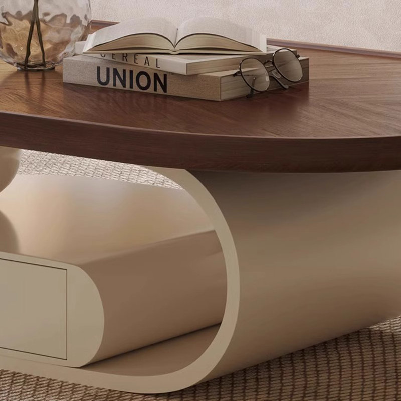 Table à thé ovale moderne, H 15,7 po x L 43,3 po x l 23,6 po