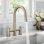 KRAUS Oletto Bridge Kitchen Faucet with Pull-Down Sprayhead