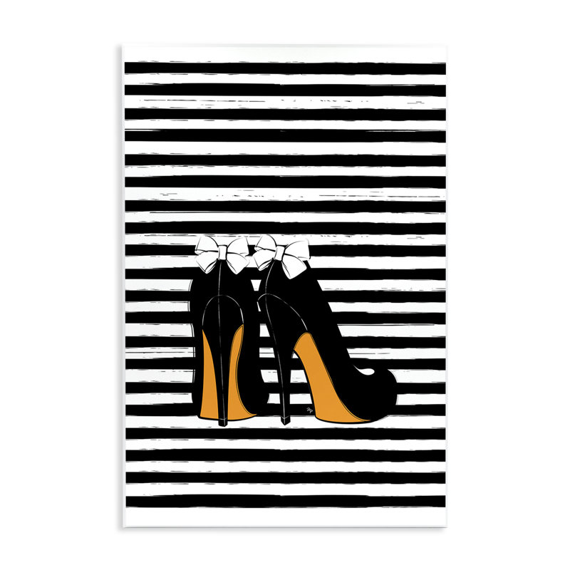 "Bow Heels on Stripes" par Martina Pavlova, H 15 po x l 10 po
