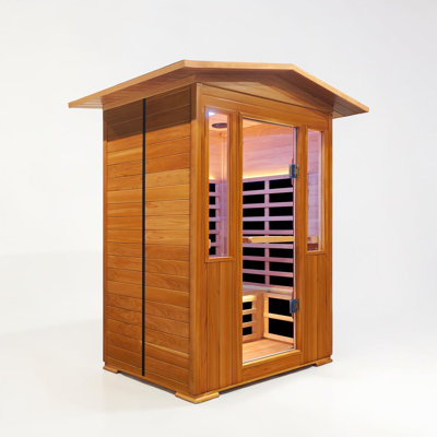 Outdoor 2 Person 9 Heaters Far Infrared Sauna Room With Bluetooth Music Player And 2 Ambient Lights丨indoor/Outdoor Dry Heat Sauna For Home & Gym – Made From Red Cedar And Canadian Hemlock