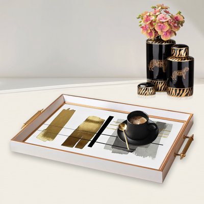 Élégant plateau en verre de 19,7 po x 11,4 po x 1,4 po | Fabrication 100% verre durable | Facile à nettoyer avec un chiffon humide | Idéal pour le service, la présentation décorative et l'organisation | Ajout élégant à la décoration intérieure