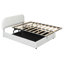 Lit double à rangement hydraulique avec surface en molleton blanc lisse revêtue de tissu efficace-1195798275