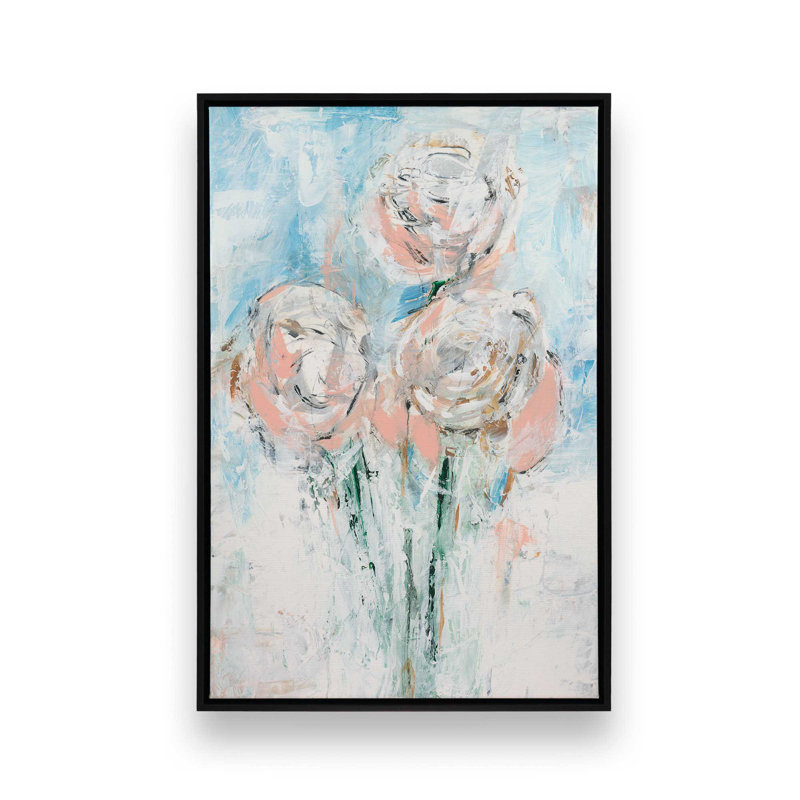 «Abstract Blush Bouquet I» par Ethan Harper, reproduction d'art, H 16 po x l 12 po, Noir