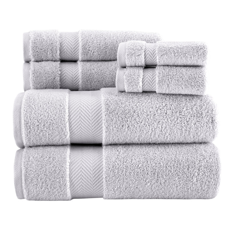 Ensemble de serviettes en coton turc 6 pièces Hammack, Gris clair