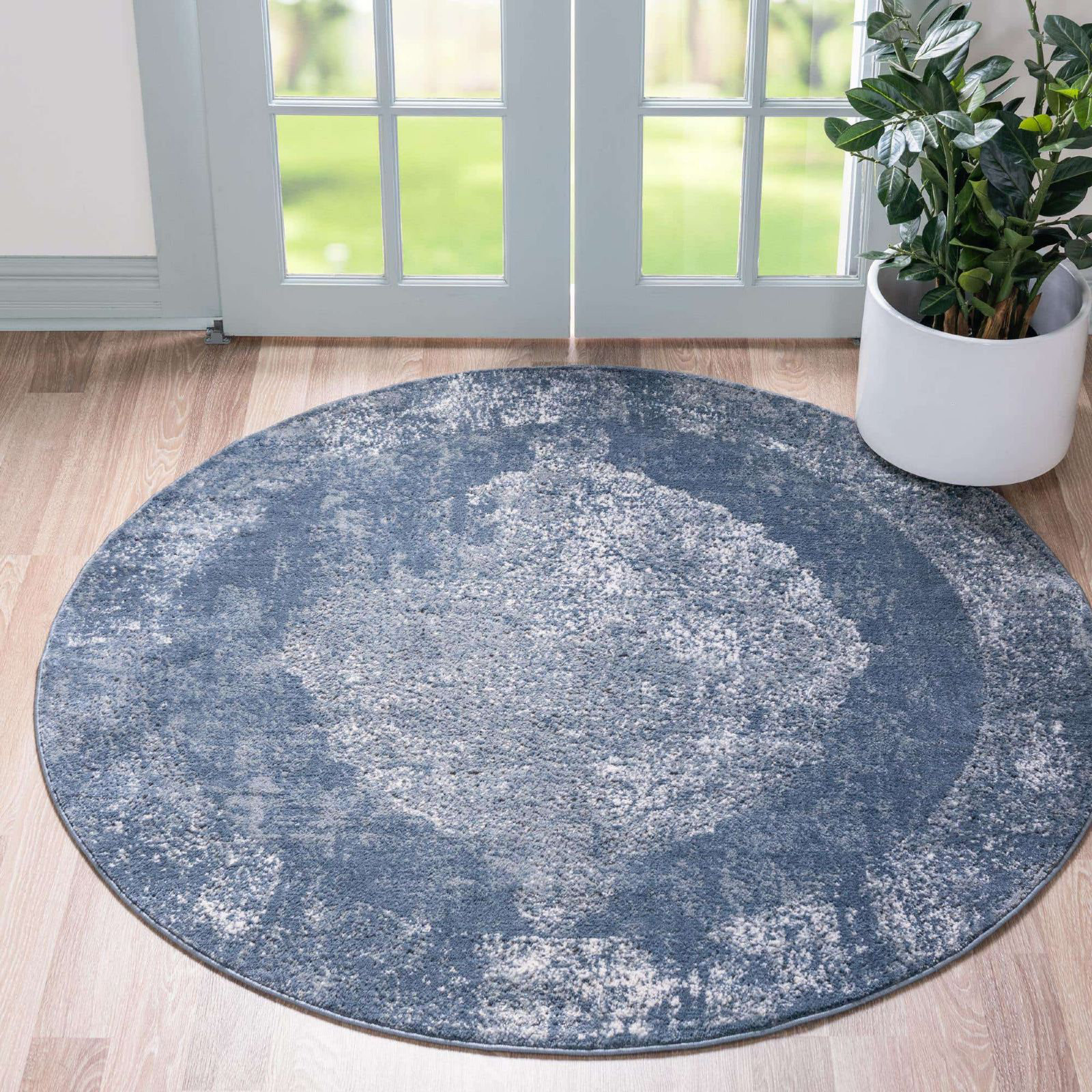 One Allium Way® Transitional Moree Area Rug Deep Sea Color | Wayfair