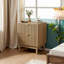 Table de chevet 2 pièces en chêne avec grille, table de chevet à 2 tiroirs pour la chambre à coucher ou le salon