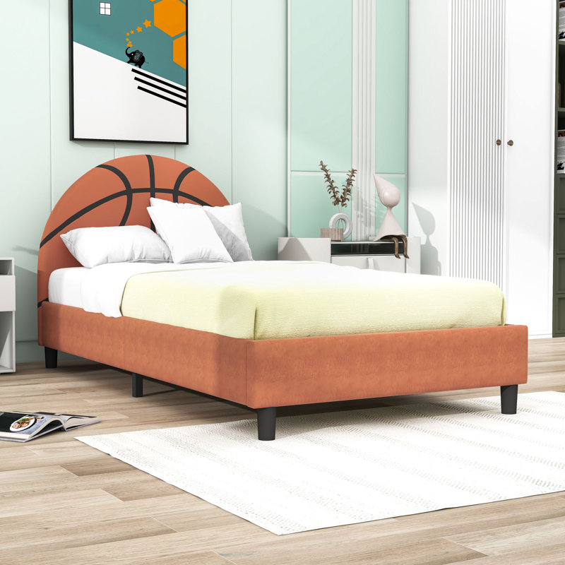 Lit plateforme simple tapissier avec tête de lit