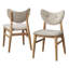 Ensemble de salle à manger 5 pièces en bois massif avec chaises rembourrées Drusilla-1219407018