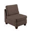 Modulaire 2 pièces en café noir, tissu semblable au lin, chaises à cadre en bois travaillé café, tissu au design frais,