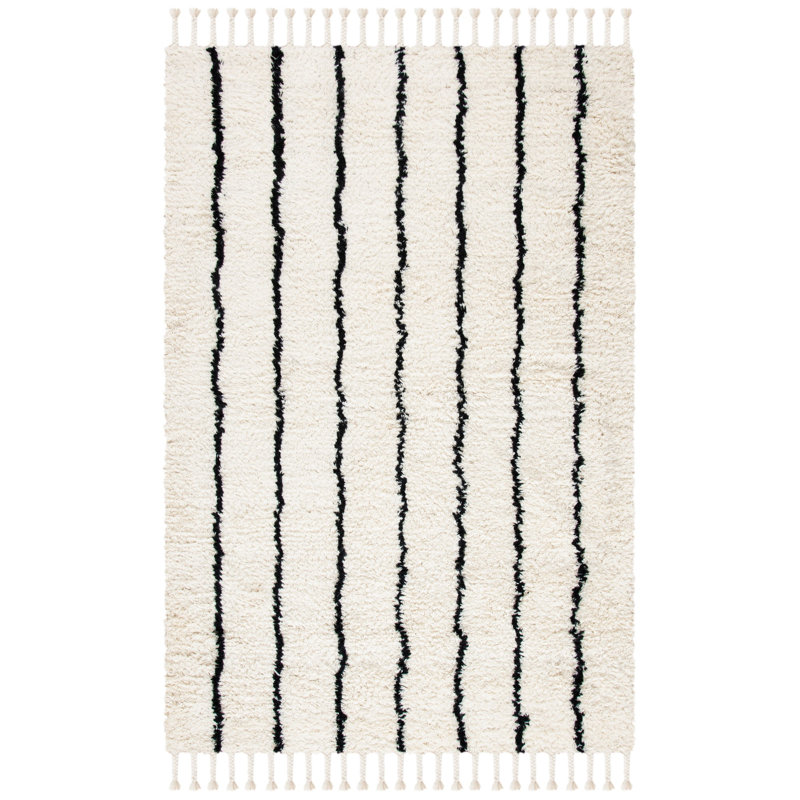 Aitkin Hand Woven Wool Geometric Rug, Rectangle 6' x 9'