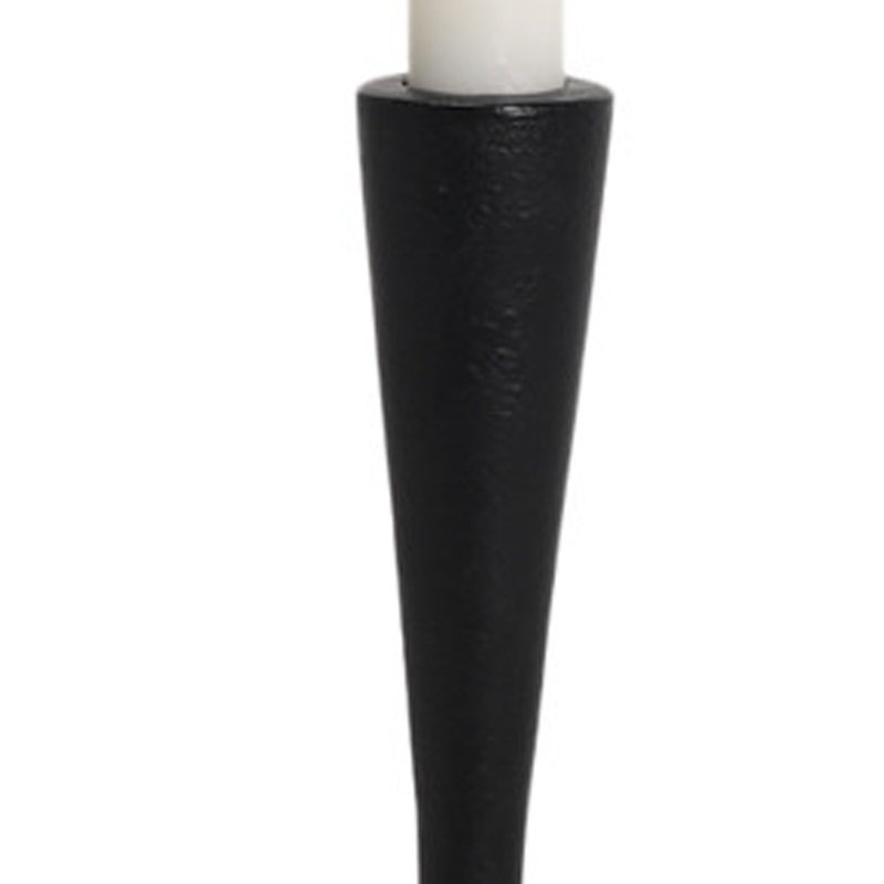 13" Black Metal Abstract Tabletop Candle Holder