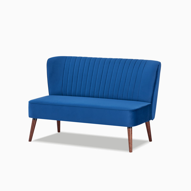 Camen 53" Armless Loveseat, Royal Blue Velvet