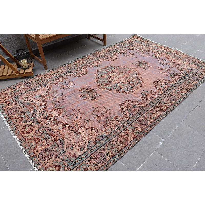 Grand tapis turc rétro vert pour la décoration intérieure - Tapis tribal Anatolian