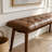 Solid Dining Bench with Premium Leather Cushion-806439155