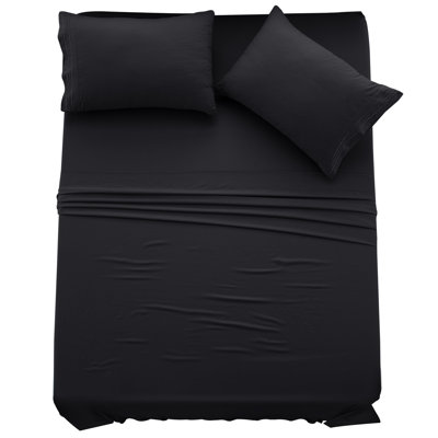 Lux Decor 4-Piece Ultra Soft Microfiber Sheet Set Deep Pocket Fitted Sheet, Wrinkle-Resistant & Easy Care Bedding
