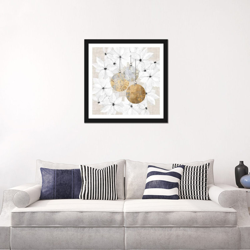 «Soph sophistiqué Noël III» par Grace Popp - impression, H 24 po x l 24 po x p 1 po, Papier encadré noir, Blanc