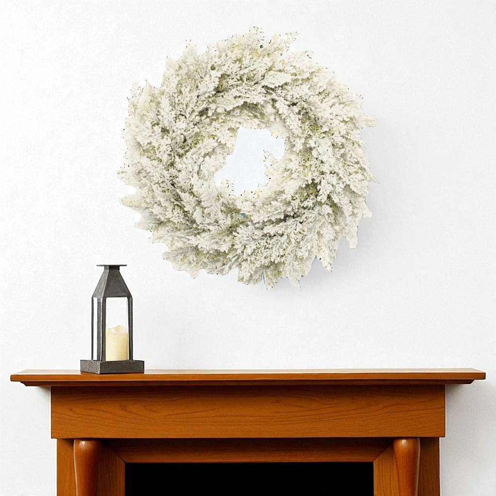 24" Frosted Pine Wreath