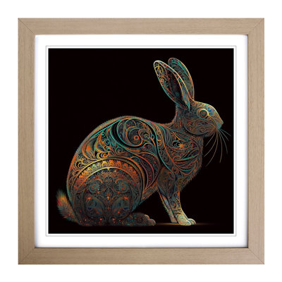 Rabbit Paisley - Framed Print