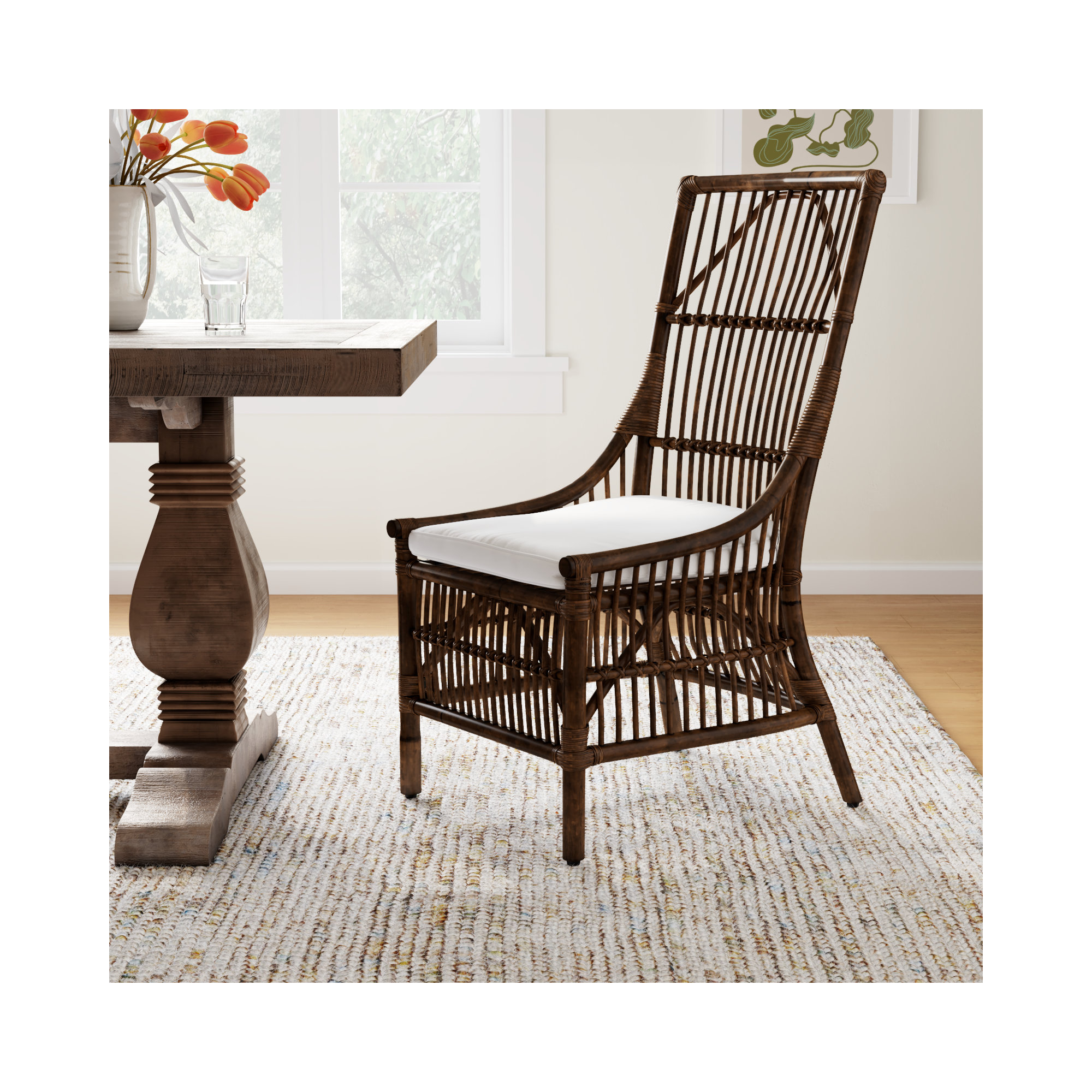 Barkley Woven Side Chair, Brown
