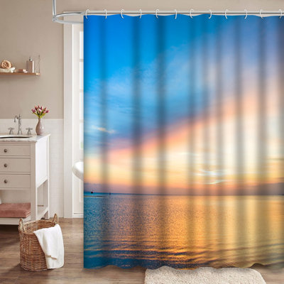 Rideau de douche avec 12 crochets Day Sky