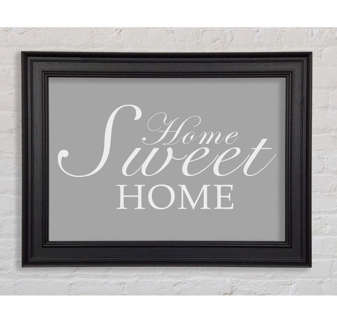 Home Quote Home Sweet Home Pink Gerahmter Druck