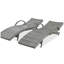 Ensemble de chaises longues d'extérieur en osier de 80 po, ensemble de 2 chaises de patio inclinables en rotin, à dossier coulissant, à dossier réglable, à conception ergonomique, à vagues, gris-1912029974