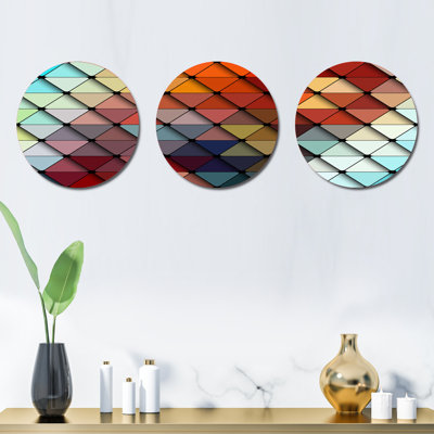 Ensemble de 3 décorations murales géométriques en forme de losange 3 pièces