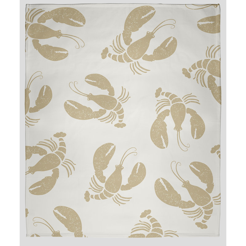 Couverture polaire Lobster Fest, L 50 po x L 60 po, Taupe