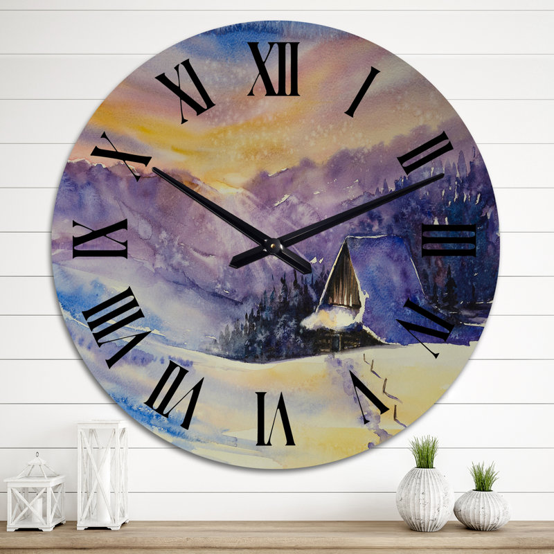Horloge murale traditionnelle mauve Sunset, Moyen