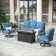 Tapasi 5 - Person Patio Conversation Set with Swivel Lounge Chairs &  Firepit Table