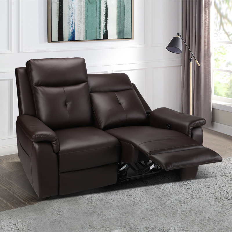 53.5" Loveseat Recliner Sofa, Reclining Loveseat with Vibration Massage and Heating, 2 Seater Manual Reclining Couch for Living Room, Office, Home Theater