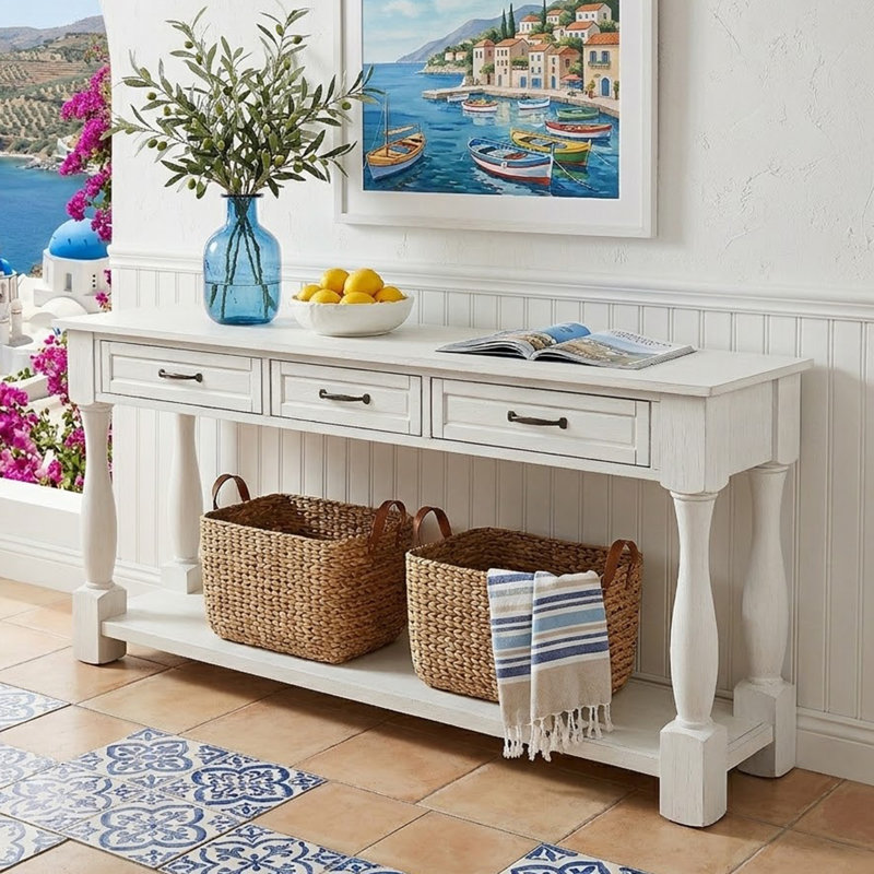 Console de 63,41 po Smithmill, Blanc antique