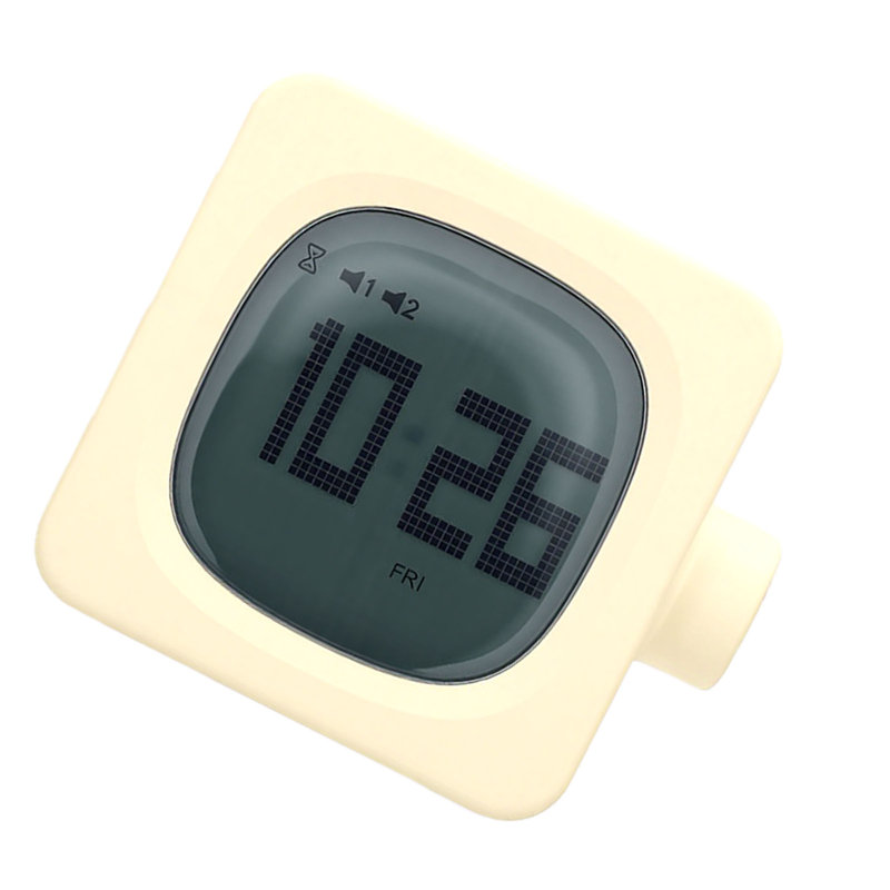 Vintage Cube Smart Alarm Clock with Night Light Rotating Switch Rechargeable Bedside