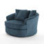Ultra Plush Faux Rabbit Fur Oversized Swivel Barrel Chair with Three Pillows-277846306