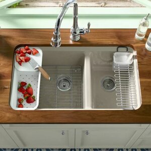 Riverby 33" L x 22" W Double Basin Undermount Kitchen Sink