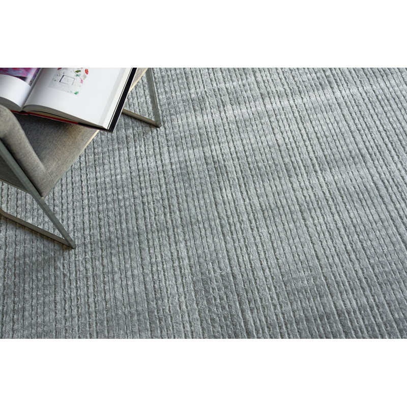 Cabrini Striped Area Rug in Light Silver, Rectangle 10' x 14'