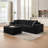 109” W Modular Compression Sofa With Ottoman, High Rebound Density Sponge Sofa-462645865