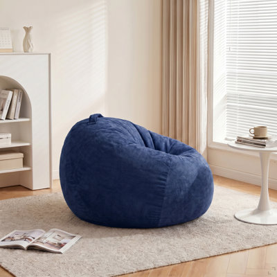 Fauteuil à billes 2,5 pi pour ados et jeunes, dessin animé en velours et fauteuil à billes en chenille avec fauteuil à billes rembourré en mousse haute densité et confortable pour salle de jeux, chambre à coucher, salon