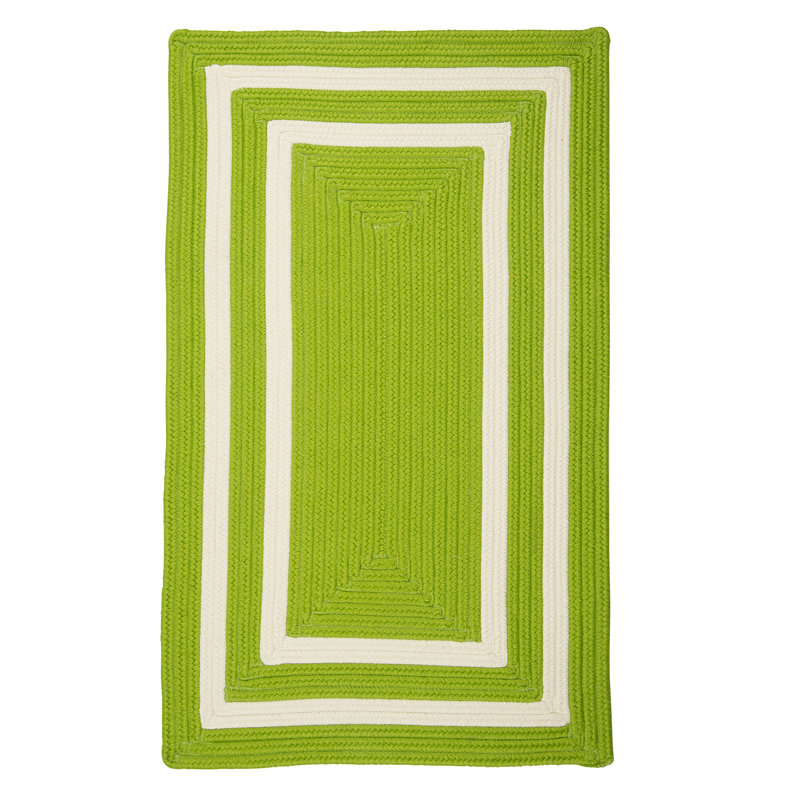 Tapis vert tressé à bordure Cisbrough, Rectangle 5 pi x 7 pi