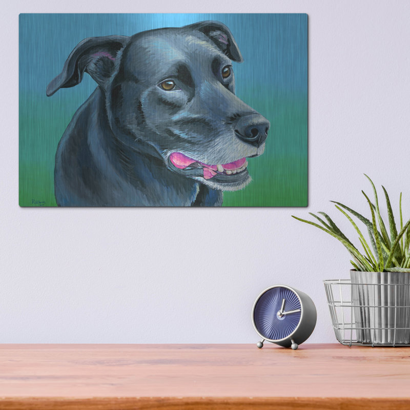 «Black Lab Mix» par Rebecca Wang Art, H 12 po x l 16 po