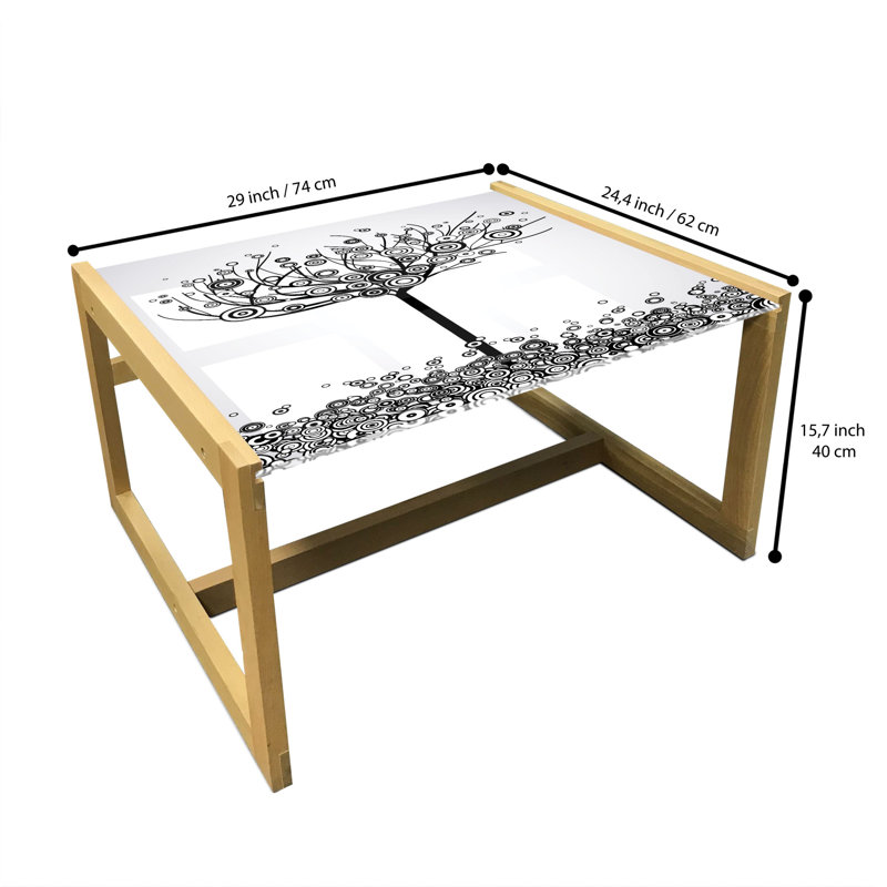 Jalliyah Trestle Coffee Table, 40cm H x 74cm W x 62cm D