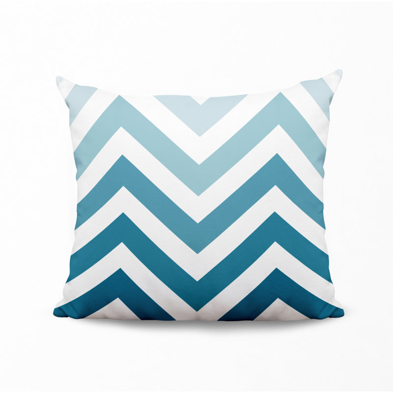 Outdoor Reversible Throw Pillow, 19W" x 19H", Turquoise