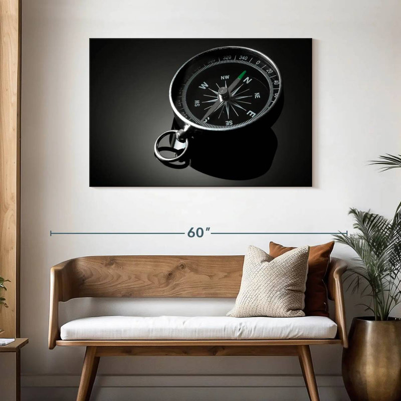 Black compass Aletra, H 30 po x l 45 po