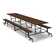 Palmer Hamilton 145'' Rectangle Bench Cafeteria Table with Metal Frame
