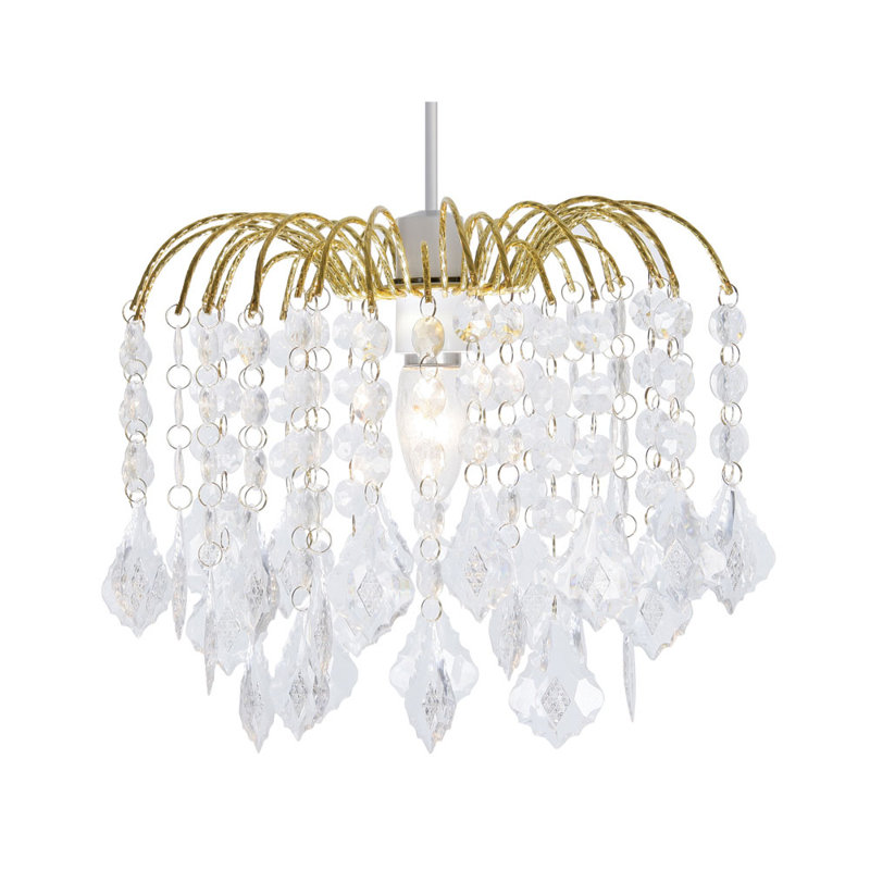 24cm H Plastic Novelty Pendant Shade ( Screw On ), Polished Brass