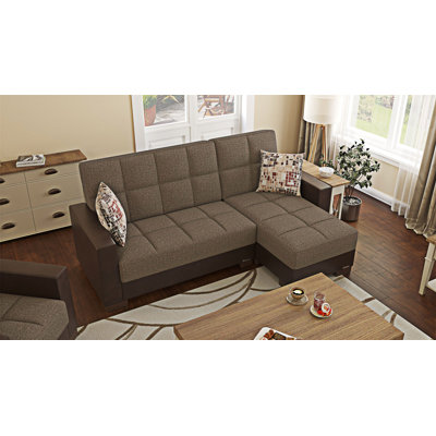 Upholstered Convertible Chaise Lounge With Storage