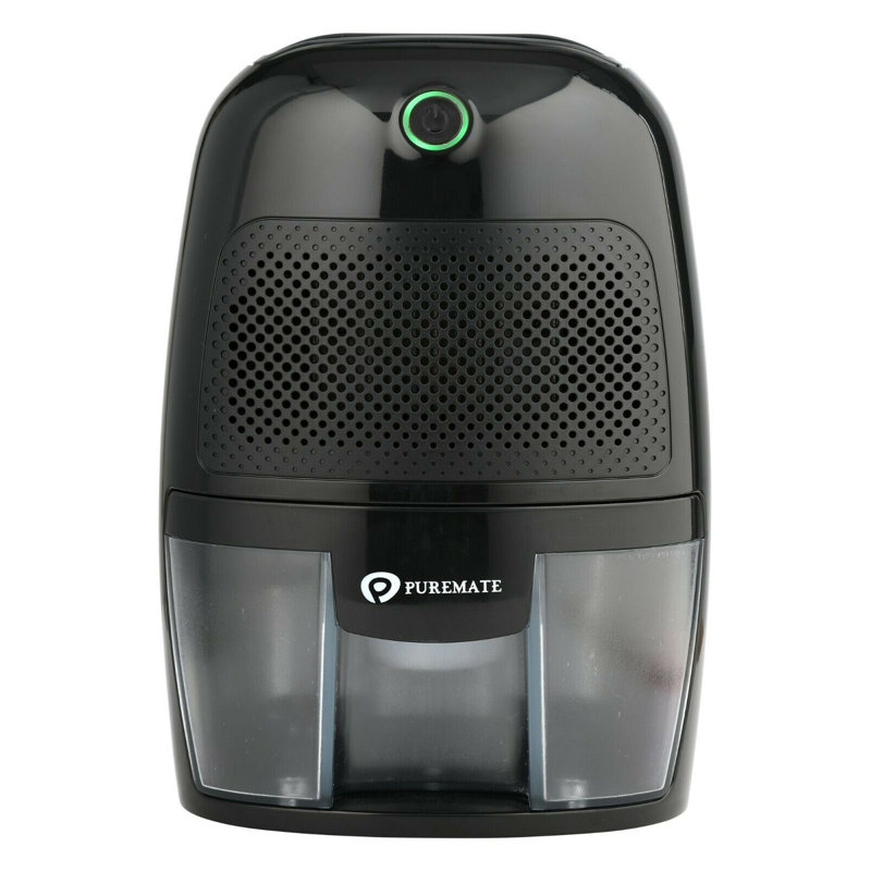 PureMate 600ml Mini Dehumidifier for Damp Mould Condensation and Moisture, Black