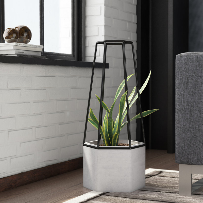 Pot à fleurs en ciment Jeremy, H 18 po  x l 7,75 po x P 7,75 po